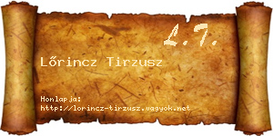 Lőrincz Tirzusz névjegykártya